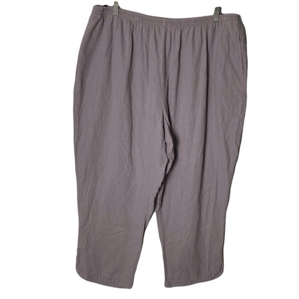 Nwot Susan Graver Linen Pants 3X Plus Size Curved Cropped